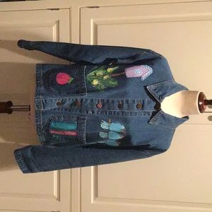 NEW ONE-OF-A-KIND HAND-PAINTED DENIM JACKET